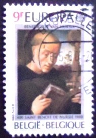Selo postal da Bélgica de 1980 St. Benedict