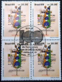 Quadra de selos postais do Brasil de 1988 Lei Áurea CE M