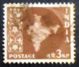 Selo postal da Índia de 1957 Map of India