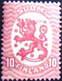 Selo postal da Finlândia de 1917 Saarinen Design first Issue 10