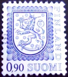 Selo postal da Finlândia de 1977 Coat of Arms Type I 11¾ 90