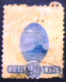 Selo postal do Brasil de 1894 Pão de Açúcar 20