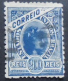 Selo postal do Brasil de 1900 Alegoria 200