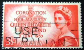 Selo postal da Austrália de 1953 Coronation of Queen Elizabeth II
