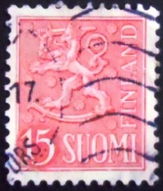 Selo da postal da Finlândia de 1954 Coat of Arms 15