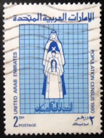 Selo postal dos Emirados Árabes de 1980 Arab family
