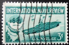 Selo postal dos Estados Unidos de 1957 Aircraft Carrier