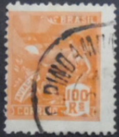 Selo postal do Brasil de 1924 Aviação 100 U
