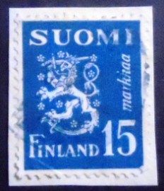 Selo da postal da Finlândia de 1948 Coat of Arms 15