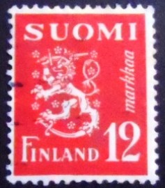 Selo da postal da Finlândia de 1947 Coat of Arms 12