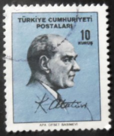 Selo postal da Turquia de 1965 Ataturk
