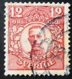 Selo postal da Suécia de 1916 King Gustav V