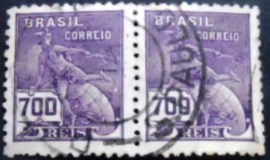 Par de selos do Brasil de 1936 Mercúrio e Globo 700