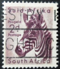 Selo postal da África do Sul de 1954 Mountain Zebra