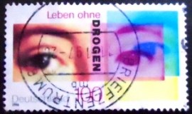 Selo postal da Alemanha de 1996 Eyes of a woman