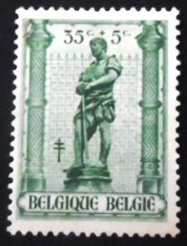 Selo postal da Bélgica de 1943 Blacksmith