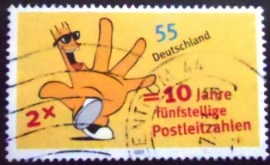 Selo postal da Alemanha de 2003 Postal codes and hand