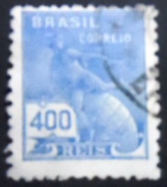 Selo postal do Brasil de 1939 Mercúrio e Globo 400