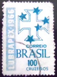 Selo postal do Brasil de 1966 1ª LUBRAPEX