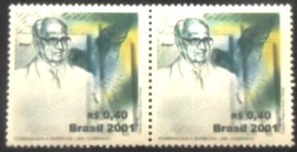 Par de selos do Brasil de 2001 Barbosa Lima Sobrinho