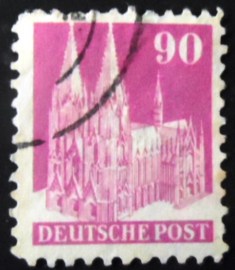 Selo postal da Alemanha de 1949 Cologne Cathedral 90