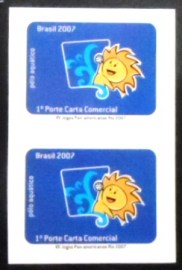 Par de selos postais do Brasil de 2007 Polo Aquático