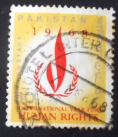 Selo postal do Paquistão de 1968 Human Rights Emblem