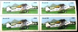 Quadra postal do Brasil de 1985 Avião Muniz M7