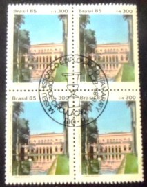 Quadra de selos postais de 1985 Museu Histórico  M1C