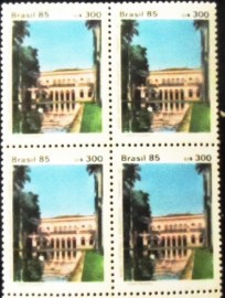 Quadra de selos postais de 1985 Museu Histórico