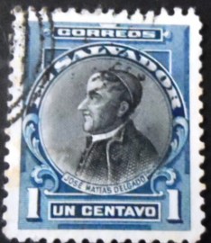 Selo postal de El Salvador de 1912 José Matías Delgado y de León
