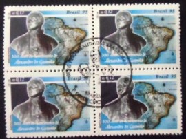 Quadra de selos postais do Brasil de 1995 Alexandre de Gusmão