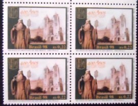 Quadra de selos postais do Brasil de 1998 Mosteiro de São Bento