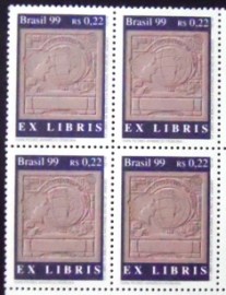 Quadra de selos postais do Brasil de 1999 Ex Libris