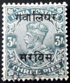 Selo postal de Gwalior de 1913 King George V