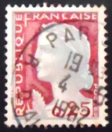 Selo postal da França de 1960 Marianne type Decaris (type II) 025