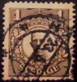 Selo postal da Suécia de 1919 King Gustav V 1