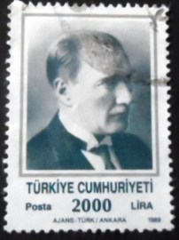 Selo postal de Turquia de 1989 Kemal Ataturk