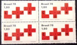 Quadra de selos do Brasil de 1978 Cruz Vermelha