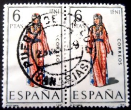 Par de selos postais da Espanha de 1969 Ifni