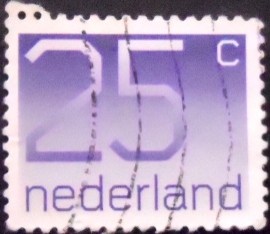 Selo postal da Holanda de 2001 Numeral Type Crouwel Plate variant 25