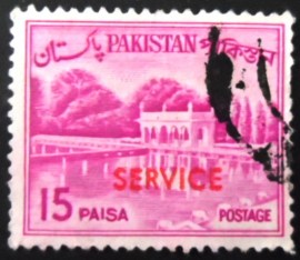 Selo postal do Paquistão de 1965 Shalimar Gardens