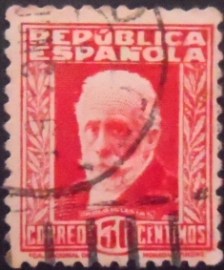 Selo postal da Espanha de 1932 Pablo Iglesias