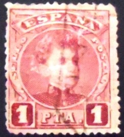 Selo postal da Espanha de 1901 King Alfonso XIII 1