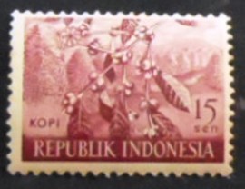 Selo postal da indonésia de 1960 Coffee