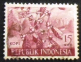 Selo postal da indonésia de 1960 Coffee