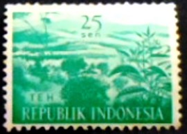 Selo postal da indonésia de 1960 Tea