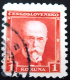 Selo postal da Tchecoslováquia de 1930 Tomáš Garrigue Masaryk