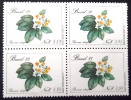 Quadra de selos postais do Brasil de 1989 Goeta-Pavonia