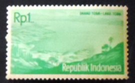 Selo postal da Indonésia de 1961 Lake Toba